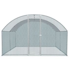 13 x 10 ft Large Metal Chicken Coop, Walk-in Poultry Cage Chicken Hen Run House with Waterproof Cover, Rabbits Cats Dogs Farm Pen for Outdoor Bac (Option: as picture)
